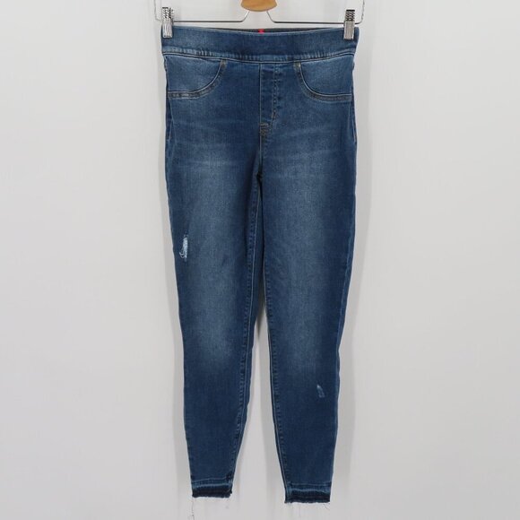 Spanx Womens Small Distressed Ankle Skinny Jeans 20203R Medium Blue Wash Denim - Picture 11 of 11